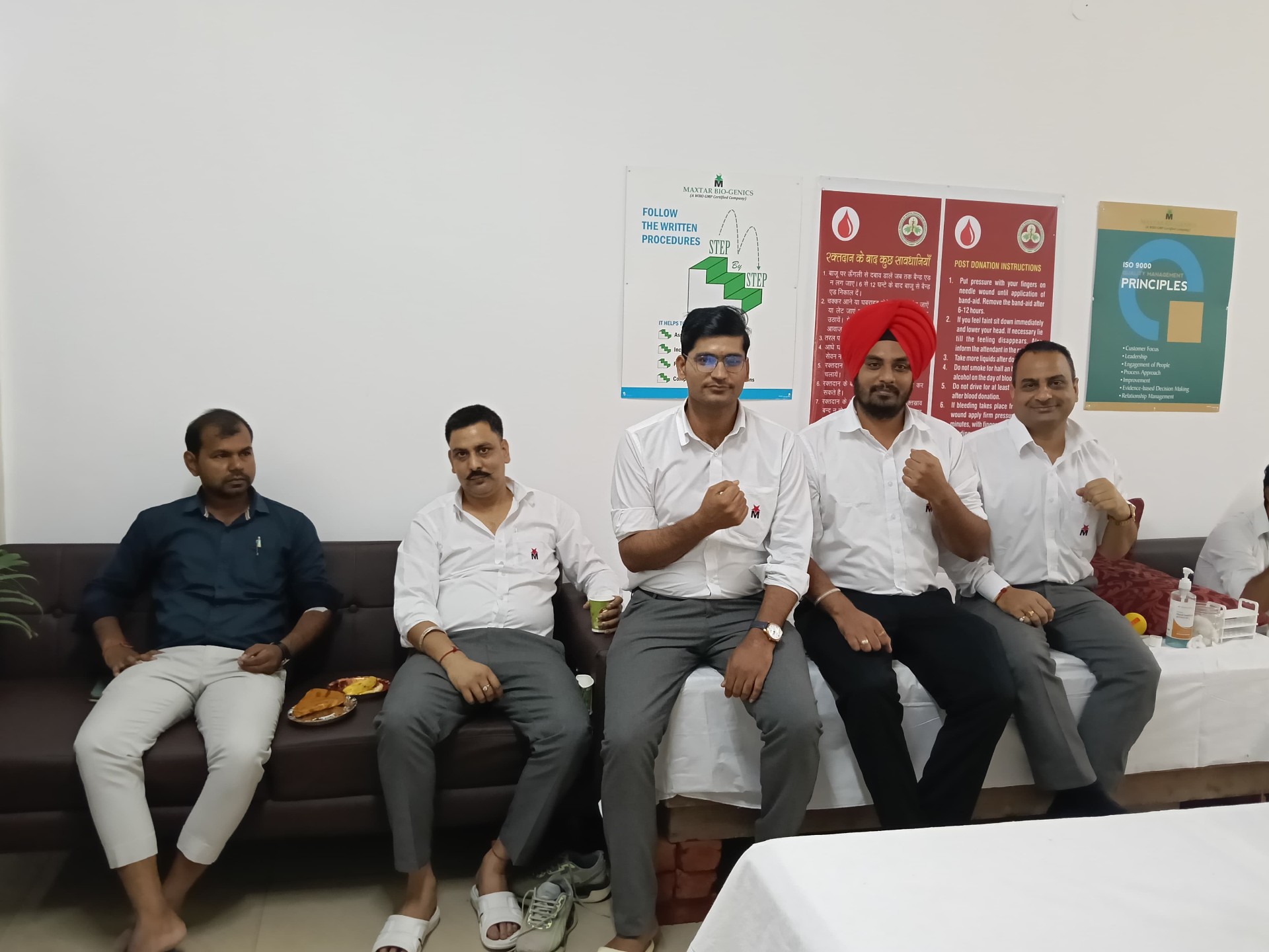 Arika team members at the blood donation camp organised at the facility