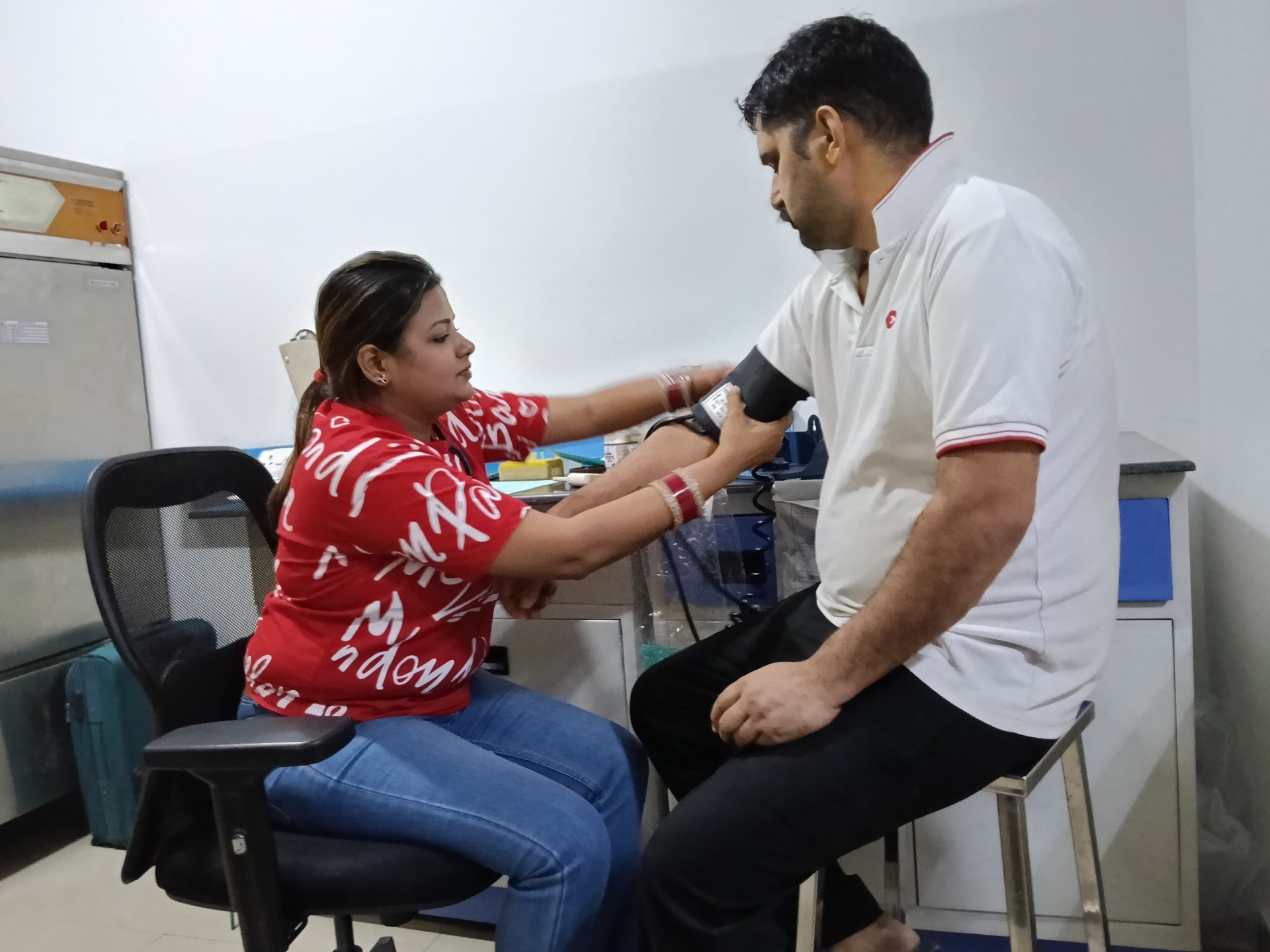 Free blood pressure checkup during health camp